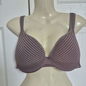 Kathy Ireland Mauve Striped Bra